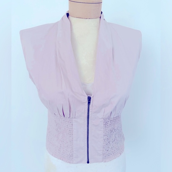 Anthropologie Maeve Blush Sleeveless Zip-Front Top - Picture 3 of 5